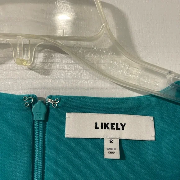 Likely Blue Sleeveless V-Neck Sheath Midi Dress - Picture 8 of 8